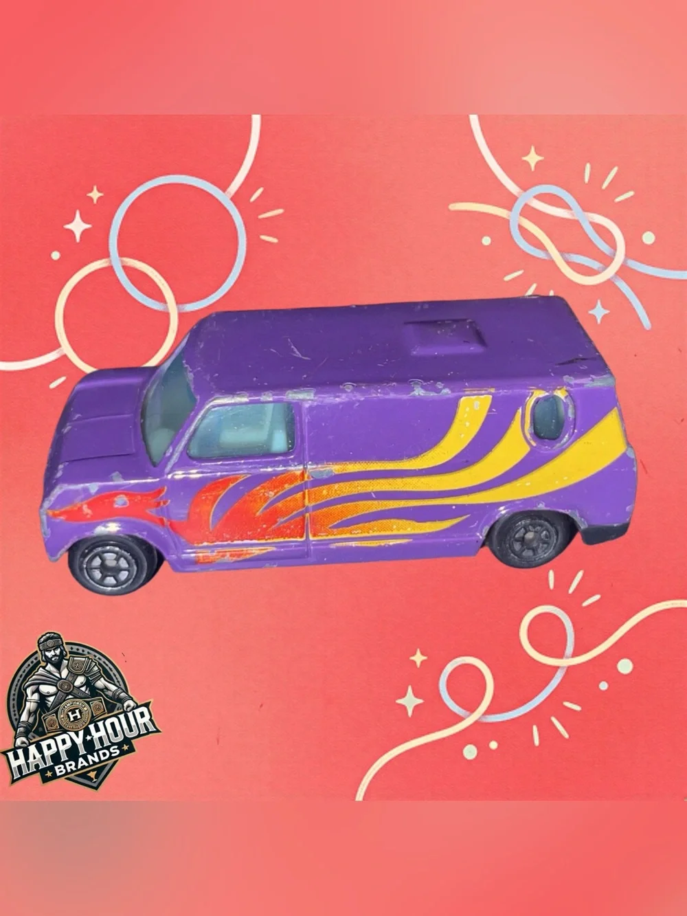 Yatming Diecast #1501 Purple Oval Window Custom Van